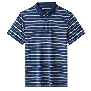 夏季新款男士翻领短袖t恤中年有领男装上衣服休闲POLO衫图片