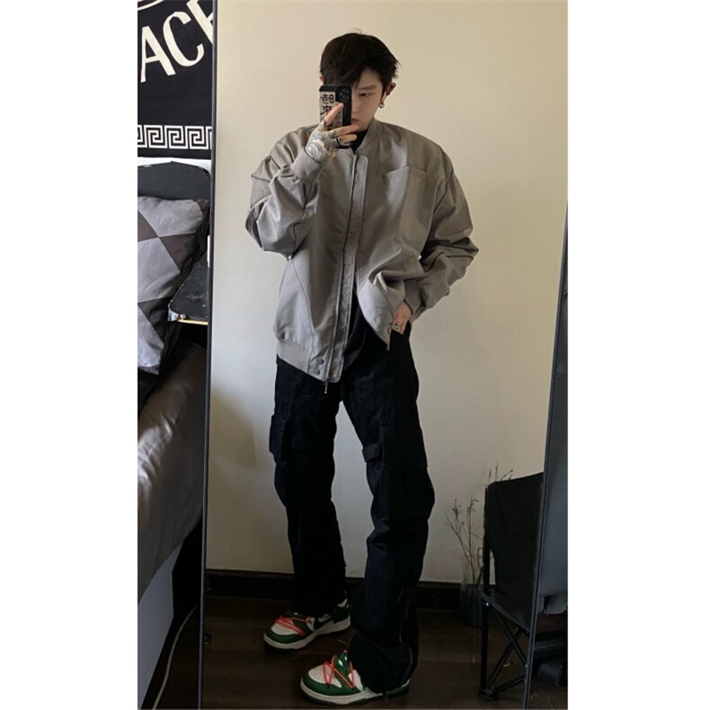 现货！！！自制款美式高街短款bomer外套设计感夹克,男装夹克,星座910A