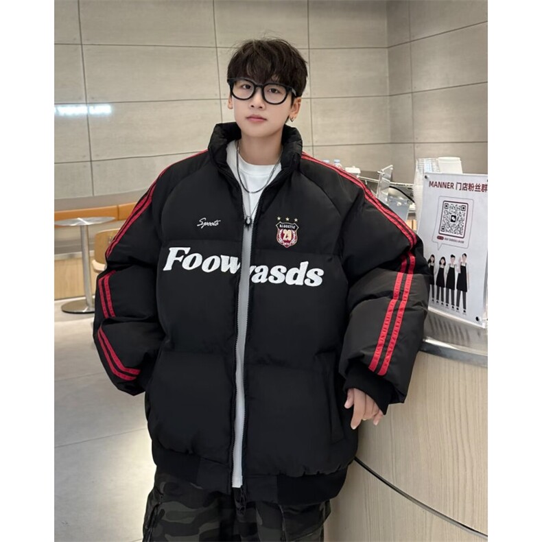 美式复古撞色棉服2024新款加厚保暖棉袄冬季休闲棉衣外套潮M9093,男装棉衣,星座506