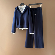 宝蓝色上衣+宝蓝色裤子（两件套不含背心）
