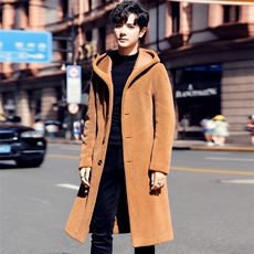 2020冬新款皮草大衣潮男大码外贸连帽毛绒外套808，男装毛呢大衣，A067