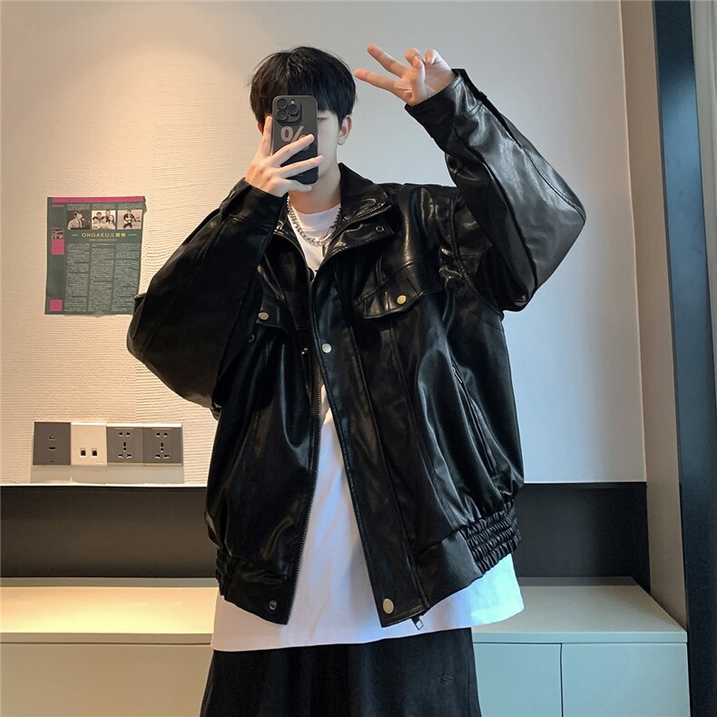 现货不缺货加棉加厚宽松皮衣时尚工装夹克1209-1-JK13-P98,男装夹克,星座1209-1