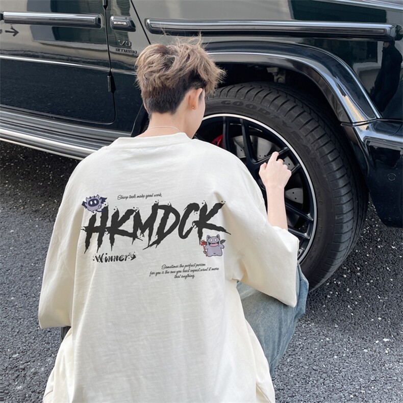 图案已注册夏季新款趣味卡通短袖T恤男潮宽松半袖体恤衫D178/P25，男装T恤，电商B209