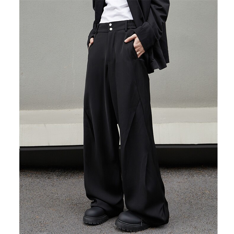 K815-P502024垂感冰丝休闲裤西裤直筒宽松阔腿拖地裤，男装西裤，电商B327