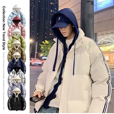 连帽假两件羽绒棉服男生多巴胺小清新短款面包服MY1882-P78，男装棉衣，星座610（原A335）