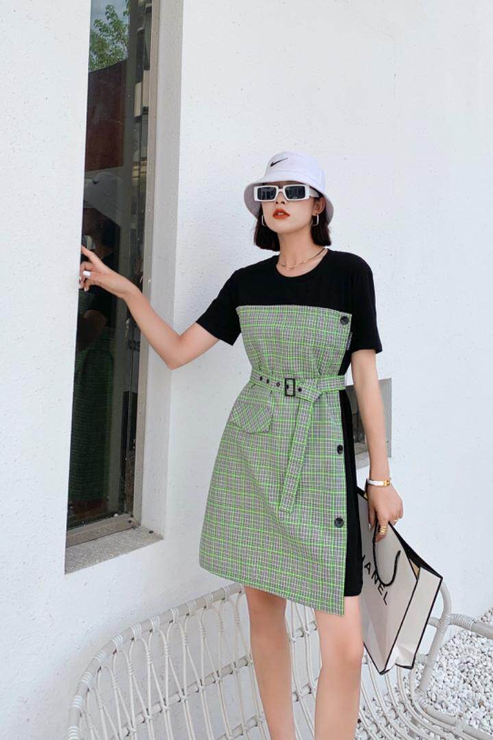 拼接连衣裙，女装连衣裙，雪蘭桐(6F)