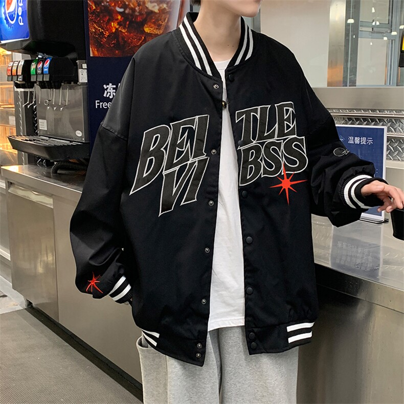 春秋季新款棒球服上衣休闲百搭潮流嘻哈潮牌工装夹克W1736-P52,男装夹克,星座512-4
