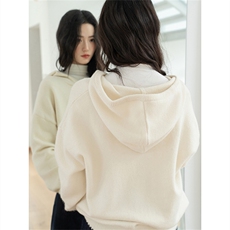 杏色套头连帽针织毛衣女秋冬新款宽松慵懒风外穿上衣ZH2310P56，男装针织衫/毛衣，星座1112-1