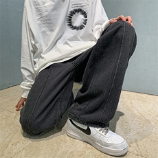 2025秋装新款港风直筒宽松牛仔长裤潮流D201-DM173-P45，男装休闲裤，电商D321-1