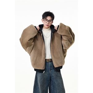 两面穿现货重磅短款座山雕棉衣男女双面穿毛毛绒棉服加厚外套图片