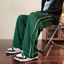 休闲裤男秋季新款潮牌垂感运动长裤潮流宽松条纹直筒裤K4567-P31，男装休闲裤，星座512-2
