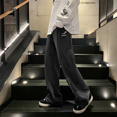 K3021-P35高街宽松百搭拉链个性直筒休闲裤，男装休闲裤，星座1501-1