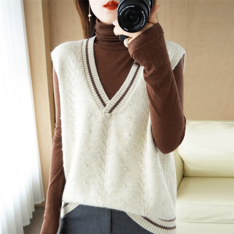 2025年秋季时尚百搭通勤简约休闲雨点马甲，女装马甲，大美人包芯纱店