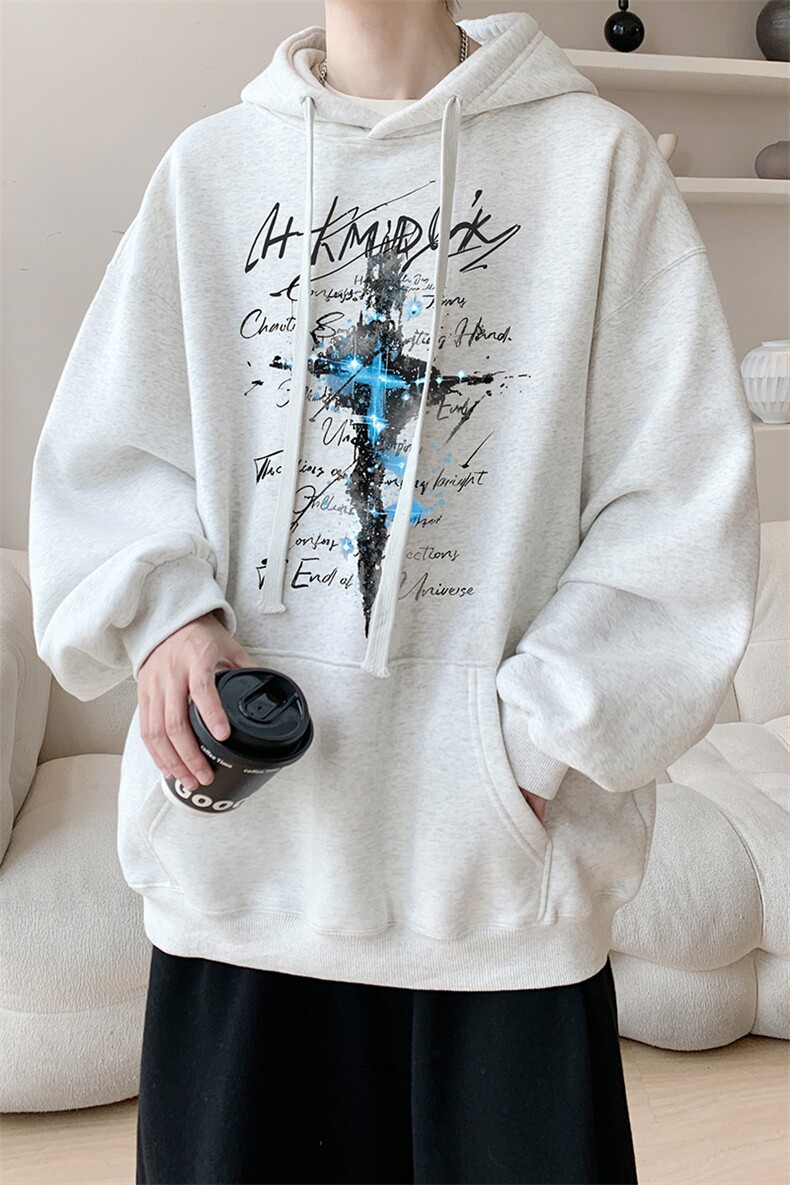 已注册/华棉春秋内景美式休闲宽松连帽卫衣男WY00655/P45加绒P50,男装卫衣,电商B316