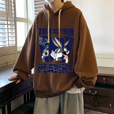 纯棉连帽卫衣男大码运动帽衫宽松薄WY2234-P35加绒款-P40，男装卫衣，电商A040