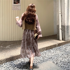 法式高级感气质西装马甲套装裙女2025春秋季新款显瘦连衣裙两件套，女装套装/套裙，2C307
