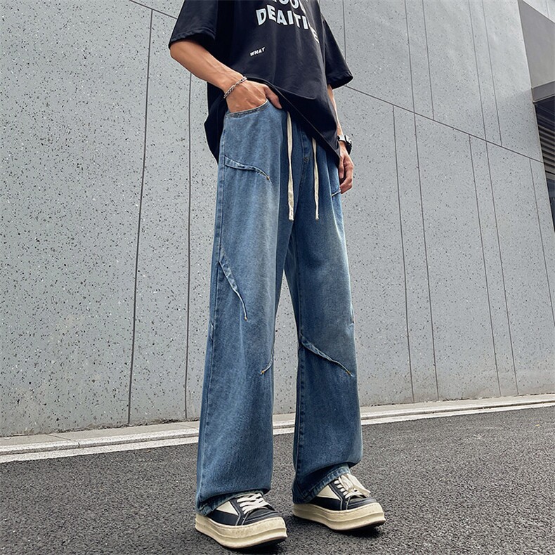 SJ-217-2-HK24158-特批45秋季水系变色直筒牛仔裤男宽松休闲裤子,男装牛仔裤,星座217-2