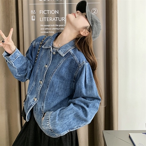 时尚休闲牛仔外套女短款夹克春秋百搭显瘦宽松上衣图片