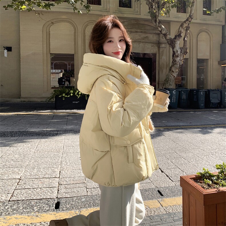 现货新款东大门加厚保暖羽绒服百搭连帽面包服女装外套女,女装羽绒服,网红馆