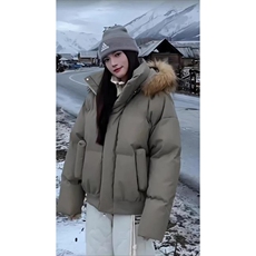现货三防重磅硬挺boxy短款羽绒棉衣座山雕大毛毛领PU皮棉服外套冬，男装棉衣，电商A443