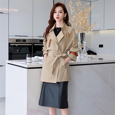 风衣外套女中长款秋新款韩版休闲时尚减龄气质街头风大衣风衣，女装风衣，韩美纤衣