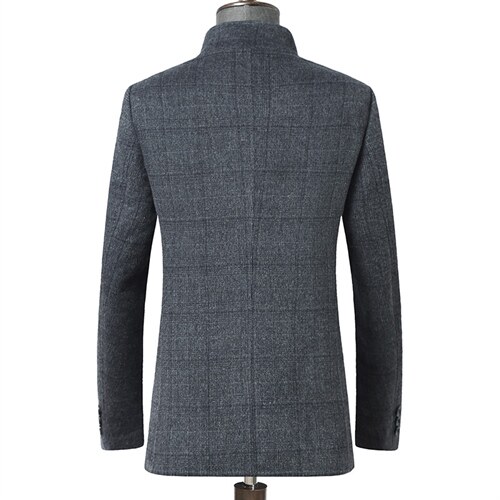羊毛呢子外套男士秋冬中长款立领妮子休闲时尚大衣ZELD1126-P360图片