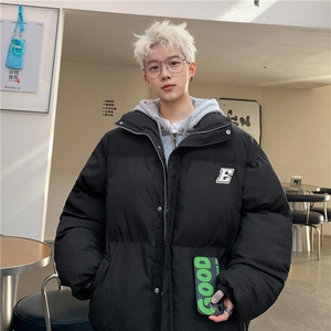 100聚酯特P85控148冬新款机理感暗条纹立领棉衣加厚棉袄MY237图片