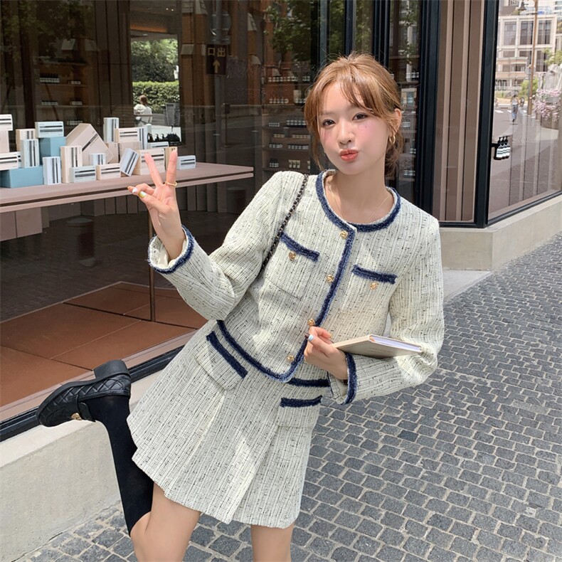 小香风外套短裙两件套女春季2025设计感高级感小个子套装,女装套装/套裙,慧尚依恋