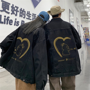 2024港风不一样情侣印花牛仔夹克外套男JK566-P6588图片