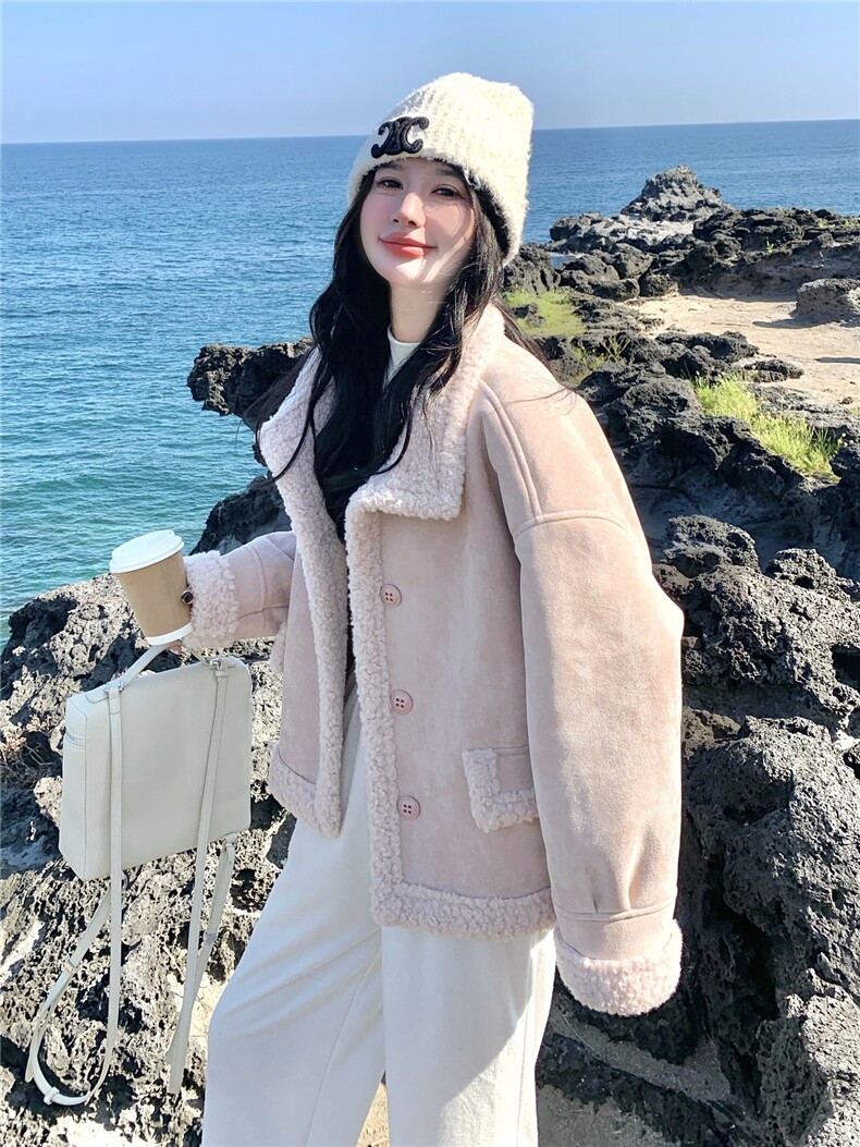 2025冬装新款复古气质皮毛一体外套7306-P195-K288,女装短外套,浙宝152