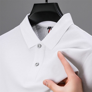 Polo衫男士短袖T恤纯棉中年爸爸夏装高端休闲衣服时尚体恤潮图片