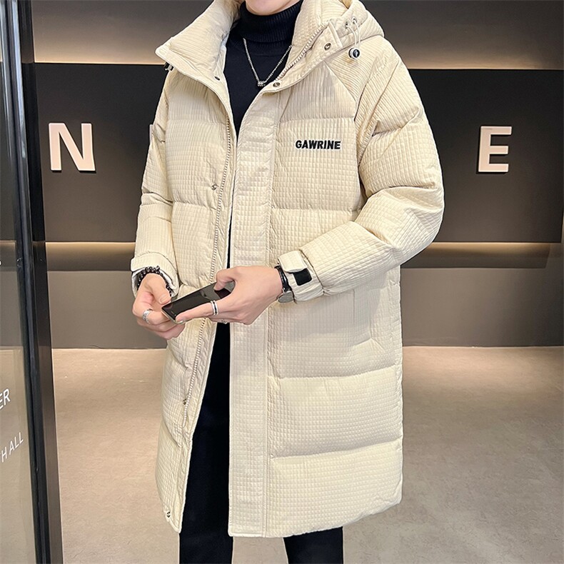长款男羽绒服华夫格加厚连帽外套特批160元A313-YR8816-P160,男装羽绒服,电商A313