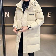 长款男羽绒服华夫格加厚连帽外套特批160元A313-YR8816-P160，男装羽绒服，电商A313