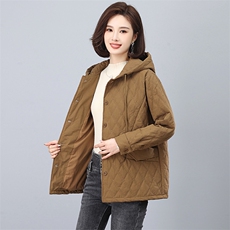 全年备货不下架2023新款时尚菱格绗线棉衣休闲冬装棉服，女装棉衣/棉服，忆绮罗