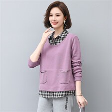 2024年秋季新款韩版休闲百搭卫衣女长袖气质减龄上衣服女打底衫棉，女装卫衣/绒衫，忆绮罗