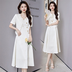 新中式流行薄西装套装裙女2024夏季新款干练气质女神范优雅两件套，女装套装/套裙，时尚俏佳人