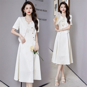 新中式流行薄西装套装裙女2024夏季新款干练气质女神范优雅两件套,女装套装/套裙,时尚俏佳人