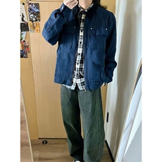 美式水洗工装夹克外套男复古撞色翻领飞行服褂子513JK3526P65，男装夹克，星座513