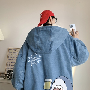 控价158牛仔棉衣男大码加绒羊羔绒牛仔棉服男棉袄 NM53137-P140图片