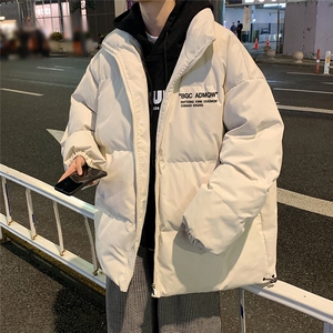 港风 新款冬季时尚百搭宽松立领印花棉服外套MY62052P95控118图片