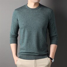2023秋季新款男士针织衫毛衣商务宽松版休闲免烫男装纯色长袖上衣，男装针织衫/毛衣，电商B212（原钱塘6029）