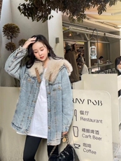 冬装新款狐狸毛领牛仔厚外套,其它,玫瑰共和国