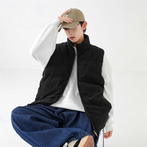 冬季灯芯绒棉马甲男复古加厚立领棉服情侣外套配挎包8516-P70图片