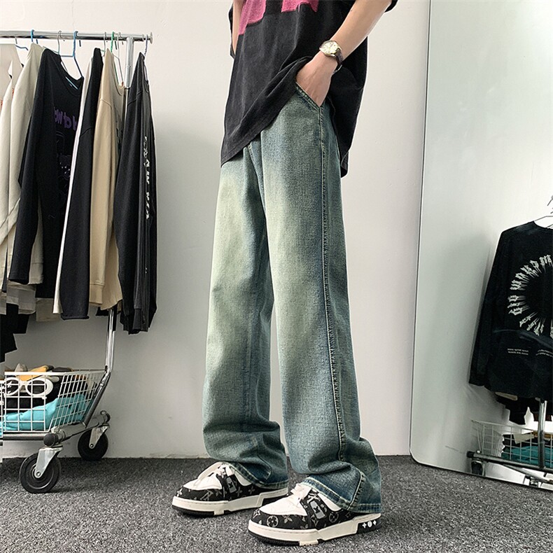 美式高街微喇牛仔裤港风水洗牛仔裤喇叭裤XZ302B-1-K631P50,男装牛仔裤,星座302B-1