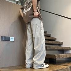 2025春季新款垂感休闲裤男宽松直筒九分裤纯色百搭K229P55，男装休闲裤，电商B278