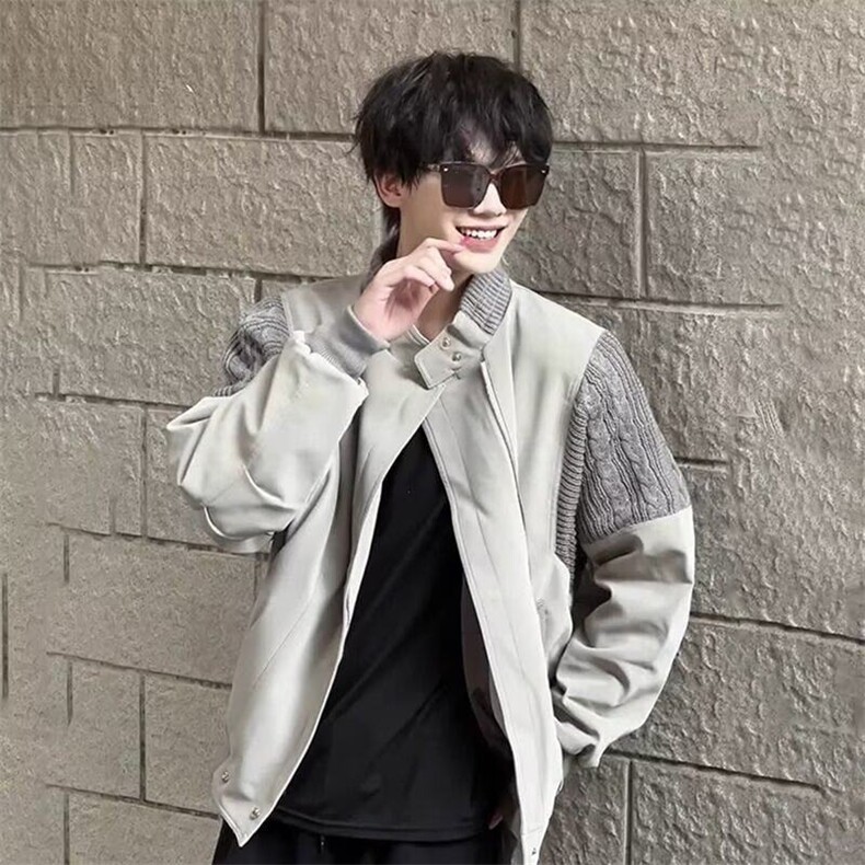 潮流灰色立领棒球服外套男秋季高街休闲百搭情侣装夹克JT22,男装夹克,星座1116A-1（原606A）