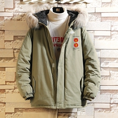 MM48093-P130冬季大毛领衣男士大码加厚袄男服砖墙挂拍，男装棉衣，电商A040A