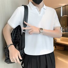 POLO衫短袖男夏季冰感翻领男士冰丝薄款半袖商务风大码T恤T549P28，男装Polo衫，星座1116-2