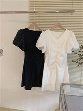 怒推新款！法式简约公主系列蕾丝袖拼接连衣裙！质感好！ML，女装连衣裙，DARA ROSE