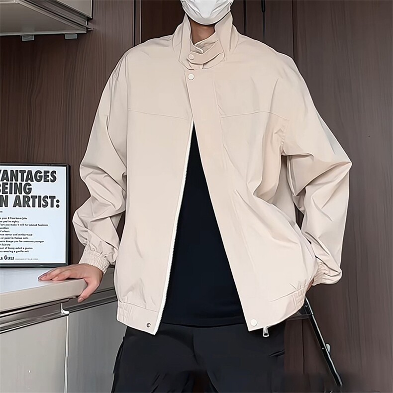 JK201/P65春装新款个性立领外套男潮牌夹克春秋款美式外套,男装夹克,电商基地A050